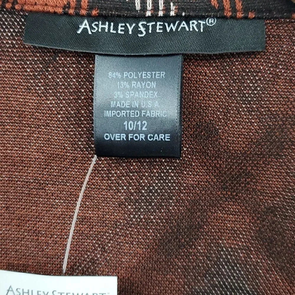 ASHLEY STEWART PLAID ONE BUTTON KNIT BLAZER